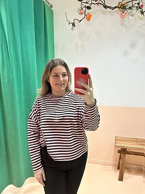 T-shirt streep - rechte mouw