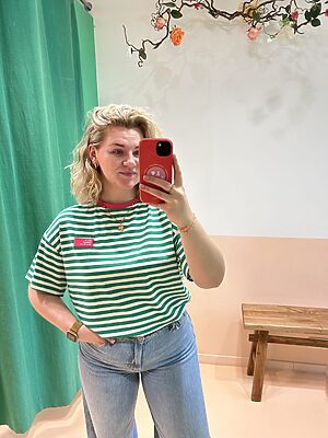 T-shirt streep - korte mouw